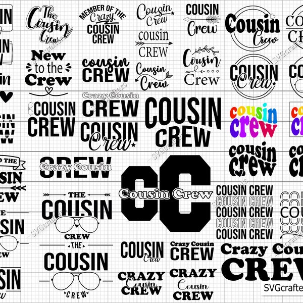 Bundle Cousin Crew svg, The Cousin Crew svg, Cousin svg, Cousins svg, New To The Crew, Cousin Squad svg, Cousin Crew png-Cricut & Silhouette