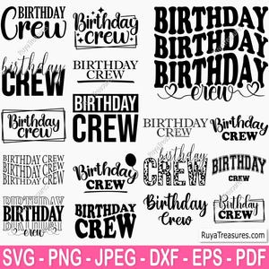 Geburtstags-Crew-Svg, Geburtstagskind-Svg, Geburtstagsparty-Svg, alles Gute zum Geburtstag Svg, Geburtstags-Crew-Shirt - Printable, Cricut & Silhouette-Dateien