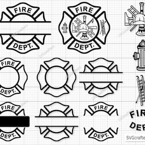 Vigili del fuoco svg, pompiere svg, croce di Malta svg, pompiere svg, dipartimento dei vigili del fuoco svg, pompiere svg - file stampabile, Cricut e Silhouette