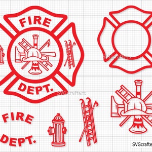 Vigili del fuoco svg, pompiere svg, croce di Malta svg, pompiere svg, dipartimento dei vigili del fuoco svg, pompiere svg - file stampabile, Cricut e Silhouette