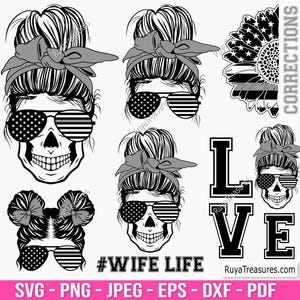 Messy Bun Correctional Officer Svg, Corrections Svg, Thin Silver Line Svg, Distressed Flag Svg, Prison Guard Svg, Law Enforcement Svg