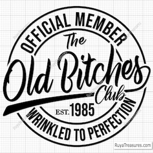 40. Geburtstag offizielles Mitglied der Old Bitches Club svg, 40. Geburtstags svg, faltig zur Perfektion Est 1985 svg, Hallo 40 svg, vierzig svg Png