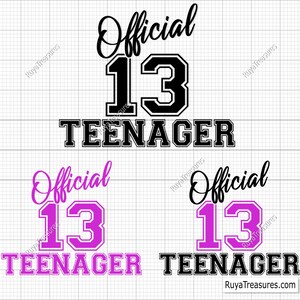 13 Official Teenager Svg, Warning Official Teenager Svg, 13th Birthday ...