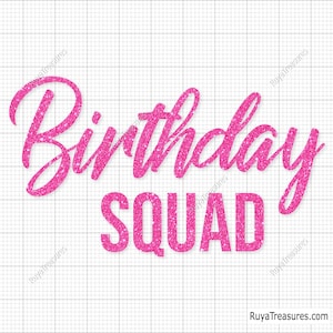Cumpleaños Squad Svg, Cumpleaños Queen Svg, Feliz Cumpleaños Svg, Cumpleaños Girl Svg, Cumpleaños Svg, Squad Svg - Imprimible, Cricut y Silhouette