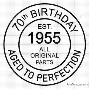 70e anniversaire Svg, 70e Svg, ancien numéro 70 Svg, 70e fichier coupe pour Cricut, vieilli à la perfection Svg - imprimable, Cricut & Silhouette coupe fichiers