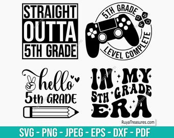 5th Grade Level Complete Svg, 5th Grade Svg, Fifth Grade Svg, Back to School Svg, 5th Grade Shirt, 5th Grade Clipart, Funny School Svg