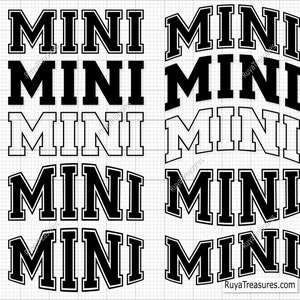 Bundle Mini Varsity Svg, Mini Varsity Curved Svg, Mini Varsity Letters Svg, Mini Varsity Font Svg, Mama Mini Est Svg, Mini Lightning Svg