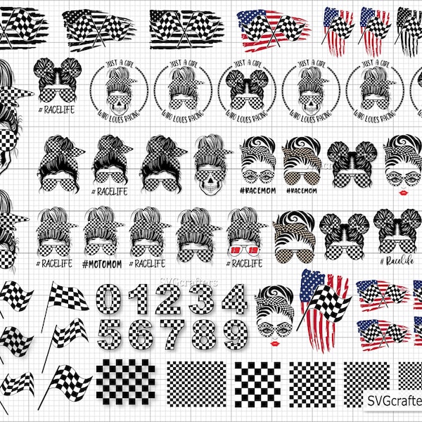 Race Life Motor Race Checkered Flag Mom Sublimation Design Download Funny Mom Bun Hair Sunglasses Headband Mom Life PNG, racing svg cut file