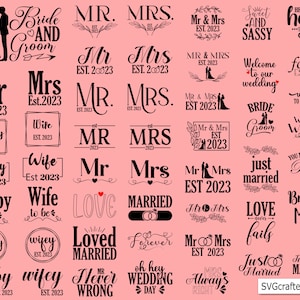 Marido e esposa 2024 Svg, Recém-casados Svg, Noiva e noivo Svg, Casamento Svg, Marido e esposa Svg, Aniversário Svg, Sr. e Sra. Svg