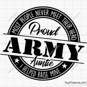 Trotse leger tante Svg, militaire familie Svg, leger moeder Svg, leger vrouw Svg, veteraan ondersteuning Svg, trotse soldaat tante Svg, Navy Svg, US Army Svg