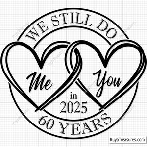 60e anniversaire Svg, 60 ans de mariage Svg, 60e anniversaire de mariage Svg, cadeau 60e anniversaire Svg, 60 ans de mariage, 60 ans S Vg