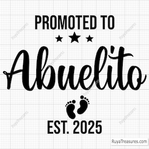 Promovido a Abuelito Svg, Promovido a Abuelita Svg, Anuncio de Bebé Svg, Abuelita Svg, Abuelito Svg, Establecido Svg, Mami Est 2025 Svg