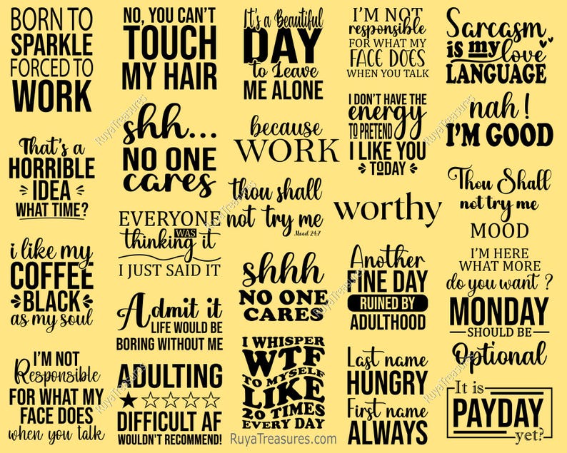 Sarcastic Quotes Bundle Svg