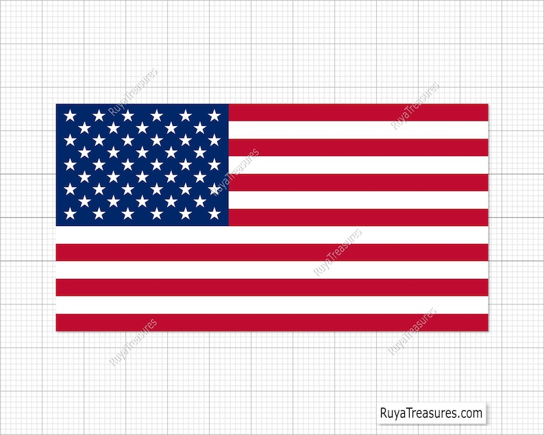 May include: The flag of the United States of America featuring a blue canton with fifty white stars and thirteen alternating horizontal red and white stripes. The text RuyaTreasures.com is visible in the bottom right corner of the image.