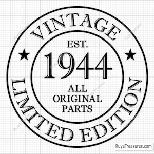 82nd Birthday Svg Png, 82nd Svg, Aged to Perfection Svg, 82 and Fabulous Svg, Vintage 1944 Svg - Printable, Cricut & Silhouette Cut File