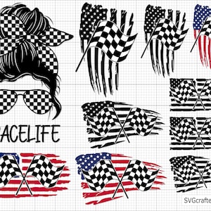 Racing amerikanische Flagge svg, Racing USA Flagge svg, Racing Flagge mit amerikanischer Flagge svg, Checkered Flagge SVG, Racing Finish Flaggen, Racing USA Flagge
