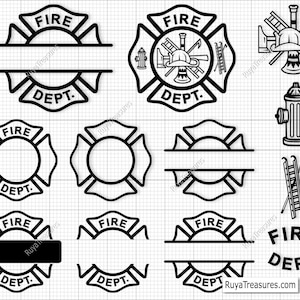 Fire Dept Svg,  Firefighter Svg,  Maltese Cross Svg, Fireman Svg, Fire Department Svg, Fire Fighter Svg -Printable, Cricut & Silhouette File