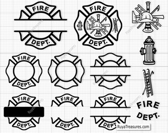 Fire Dept Svg,  Firefighter Svg,  Maltese Cross Svg, Fireman Svg, Fire Department Svg, Fire Fighter Svg -Printable, Cricut & Silhouette File