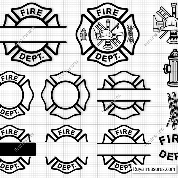 Fire Dept Svg,  Firefighter Svg,  Maltese Cross Svg, Fireman Svg, Fire Department Svg, Fire Fighter Svg -Printable, Cricut & Silhouette File