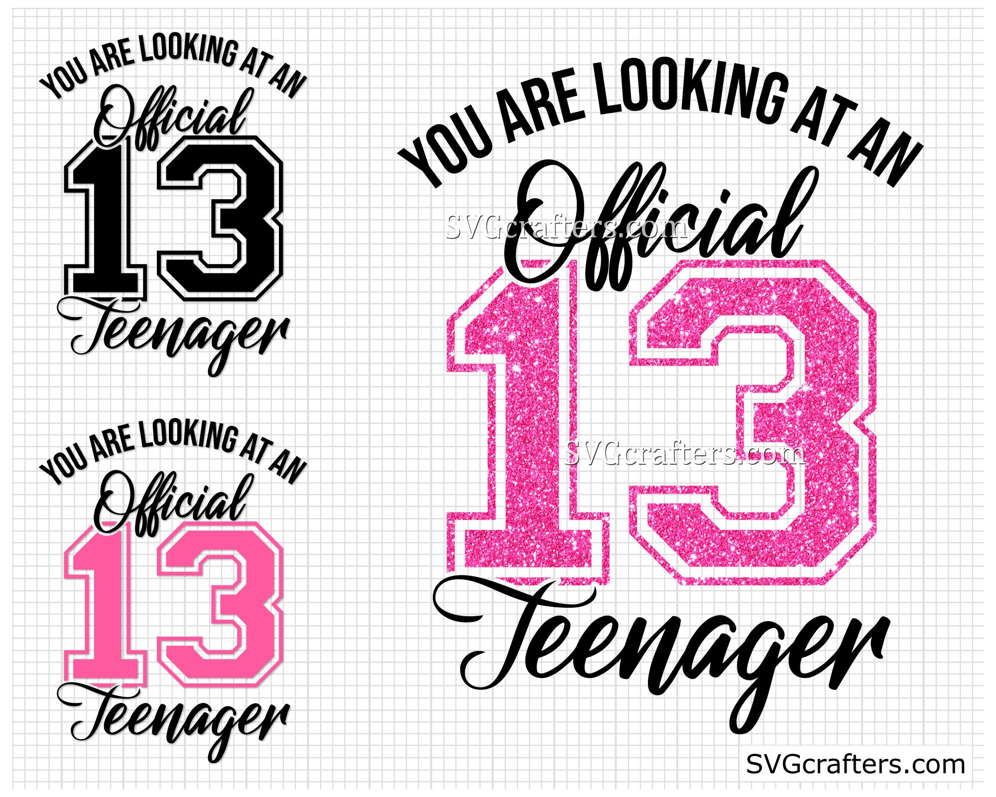 13 Official Teenager svg 13th birthday svg birthday girl | Etsy