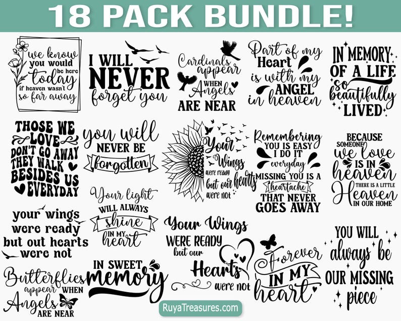 Memorial Quotes Svg Bundle