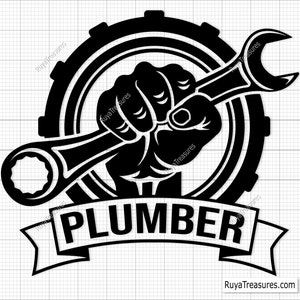 Punho de encanador Svg, Encanador Svg Png, Clipart de encanamento Svg, Ideia de presente para encanador, Design de camiseta de mecânico Png, Ferramentas de encanamento e estêncil de chave inglesa
