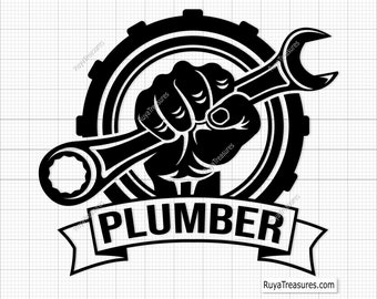 Plumber Fist Svg, Plumber Svg Png, Plumbing Clipart Svg, Plumber Gift Idea, Mechanic T-Shirt Design Png, Pipe Tools and Wrench Stencil
