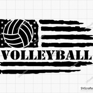 Volleyball American Flag Svg Png, Distressed Volleyball Usa Flag Svg, volleyball svg,  Volleyball Mom Svg - Printable, Cricut & Silhouette