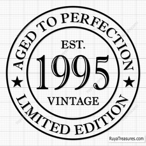 Geburtstags-Svg Png, 30. Geburtstag-Svg, 30 und fabelhaftes Svg, Vintage 1995 Svg - Printable, Cricut & Silhouette Cut-Datei