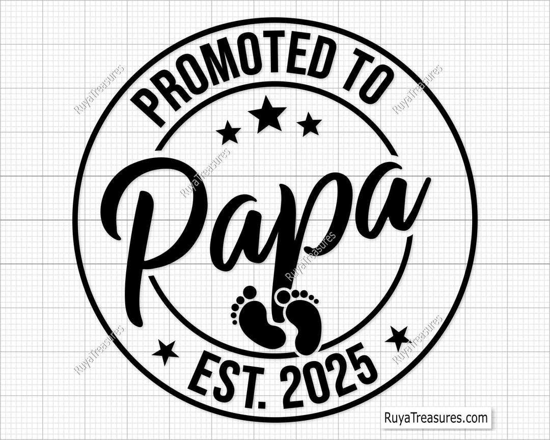 Promoted to Papa Svg, Papa Reveal Svg, Baby Announcement Svg ...