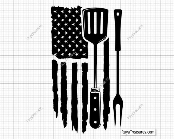 American Barbecue Svg Png, Bbq Svg, Grill Svg, Grillfather Svg, Funny Apron Svg, Grilling Svg, Chef Svg - Printable, Cricut & Silhouette