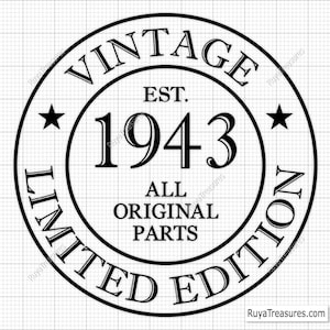 82° compleanno Svg Png, 82° Svg, Invecchiato alla perfezione Svg, 82 e favoloso Svg, Vintage 1943 Svg - Stampabile, Cricut e Silhouette Cut File