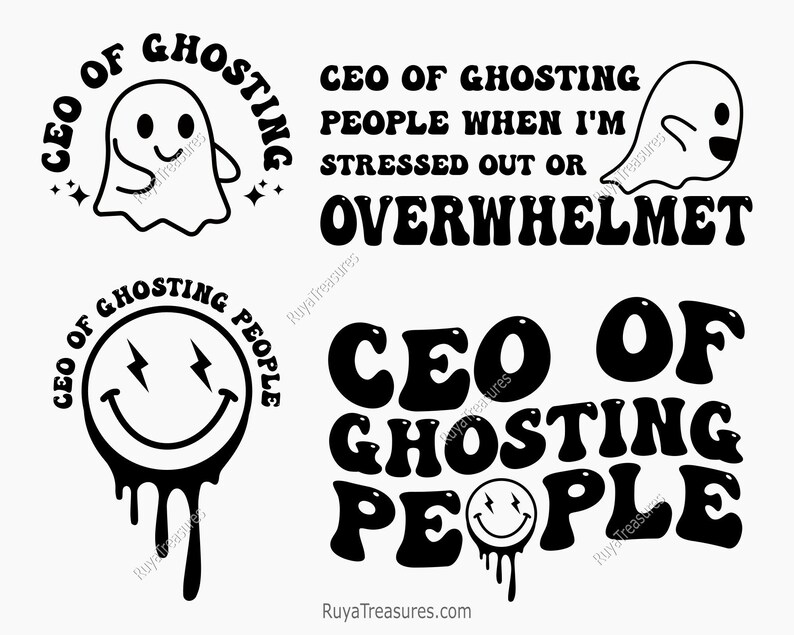 Funny Ghost Svg, CEO of Ghosting People Svg, Introvert Humor Svg ...