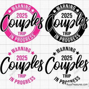 Advertencia: viaje en pareja en progreso Svg, advertencia Svg, viaje en progreso Svg, vacaciones de verano Svg, vacaciones de invierno Svg - Archivos de Cricut y Silhouette