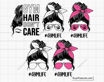 Salle de sport cheveux s'en moquent Svg, Svg vie gym, Fitness Svg, entraînement Svg, Svg Gym, exercice Svg, entraînement chemise Svg, gymnase citations Svg, fichier coupe gymnase