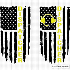 Dispatcher Svg, 911 Dispatcher Svg, Dispatch Svg, Distressed Flag Svg, Dispatcher Shirt Design, Emergency Dispatcher Svg, Public Safety Svg