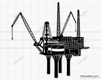 Oil Derrick Svg Png, Oil Rig Svg, Oil Pump Svg, Oilfield worker svg, Oilfield svg, Oilfield flag svg - Printable, Cricut & Silhouette file