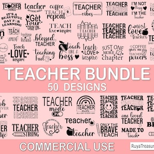 Teacher Svg Bundle, Teacher Quotes Svg, Teacher Appreciation Svg, Classroom Svg, Education Svg, Teacher Gifts Svg, Printable Teacher Svg