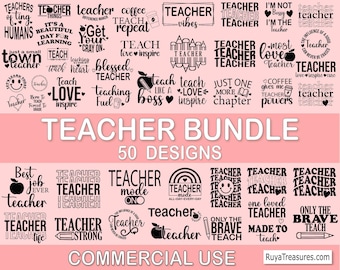 Teacher Svg Bundle, Teacher Quotes Svg, Teacher Appreciation Svg, Classroom Svg, Education Svg, Teacher Gifts Svg, Printable Teacher Svg