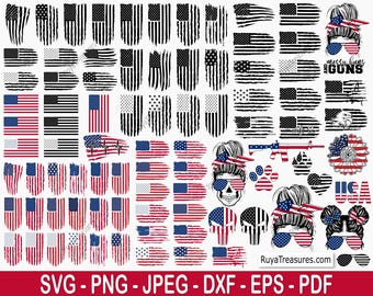 American flag svg, 4th of july svg, distressed flag svg, fourth of july svg, grunge flag svg, patriotic svg - Printable, Cricut & Silhouette