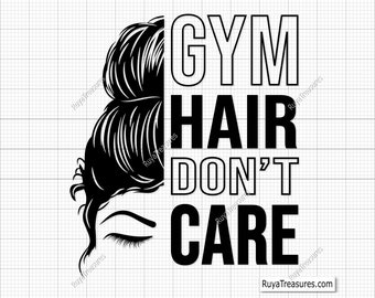 Salle de sport cheveux s'en moquent Svg, Svg vie gym, Fitness Svg, entraînement Svg, Svg Gym, exercice Svg, entraînement chemise Svg, gymnase citations Svg, fichier coupe gymnase
