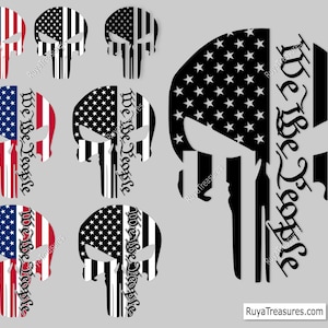 Punisher We the People Svg, Punisher Svg, Punisher Skull Svg, Sugar Skull Svg, the Punisher Svg - Printable, Cricut & Silhouette Cut Files
