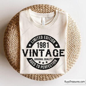 44th Birthday Shirt For Men - Vintage 1981 Aged To Perfection T-Shirt Customizable Gift - View #8