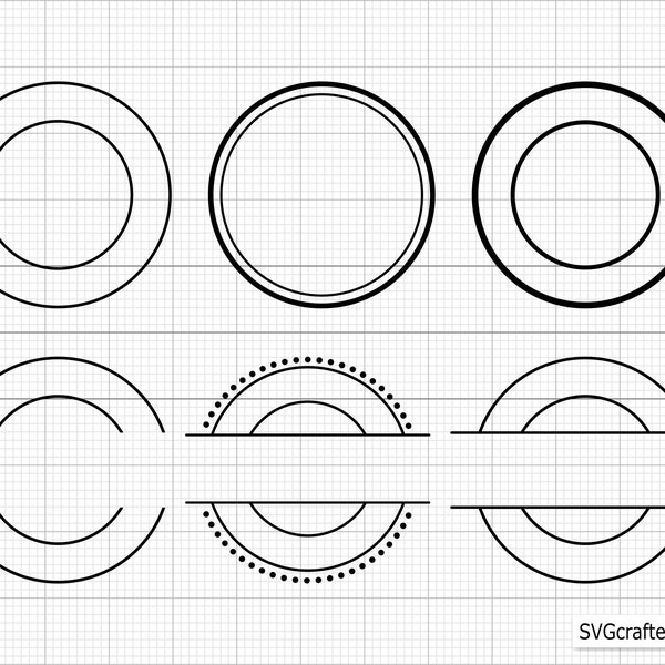 Circle Frame Svg, Circle Monogram Svg, Wreath Svg, Circle Frames Svg, Circle Svg, Circle Border Svg - Printable, Cricut & Silhouette Files