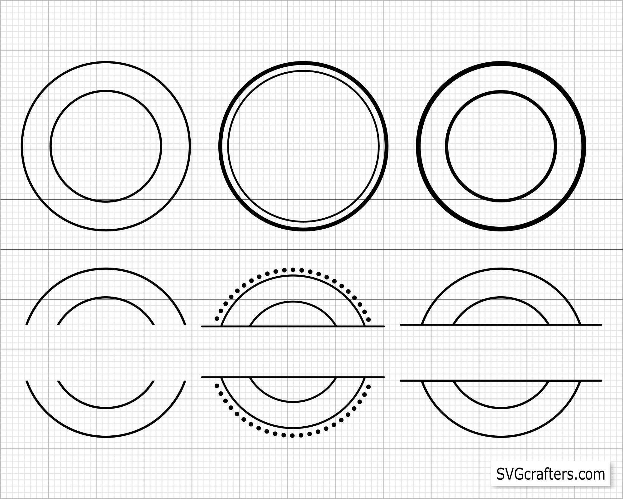 SVG DXF Circle Arrow Monogram Frame Cut File - Rivermill Embroidery