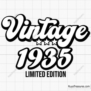 Vintage 1935 verjaardag Svg, 90e verjaardag Svg, 90e Svg, oud nummer 90 Svg, verouderd tot in de perfectie Svg - afdrukbare, Cricut & Silhouette Cut-bestanden