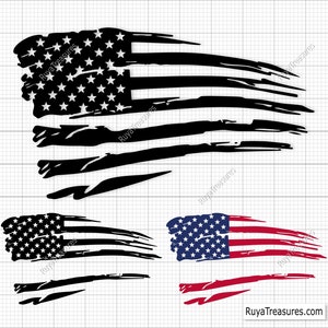 Personalizzalo Bandiera SVG Distressed, Bandiera Americana SVG, 4 luglio SVG, 4 luglio SVG, Bandiera Grunge SVG - Stampabile, Cricut e Silhouette