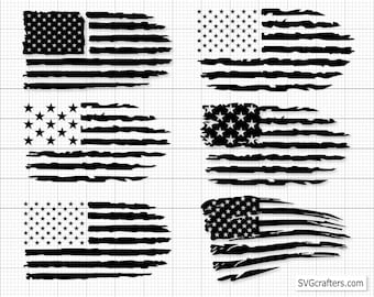 Distressed American Flag Bundle svg, 4th of july svg, distressed flag svg, fourth of july svg, grunge flag svg, patriotic svg, Eps, DXF, Jpg