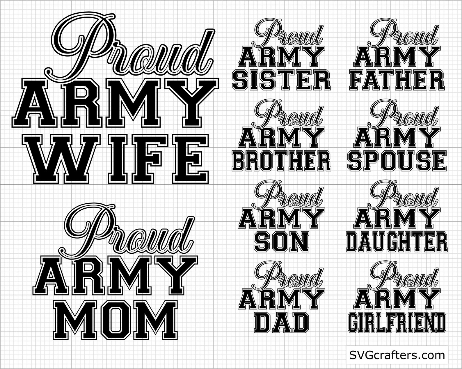 Proud Army Family Bundle Svg Army Svg Army Wife Svg Army - Etsy