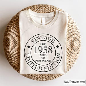 67th Birthday Shirt For Men - 'Made In 1958 Aged To Perfection' Customizable Gift Tee